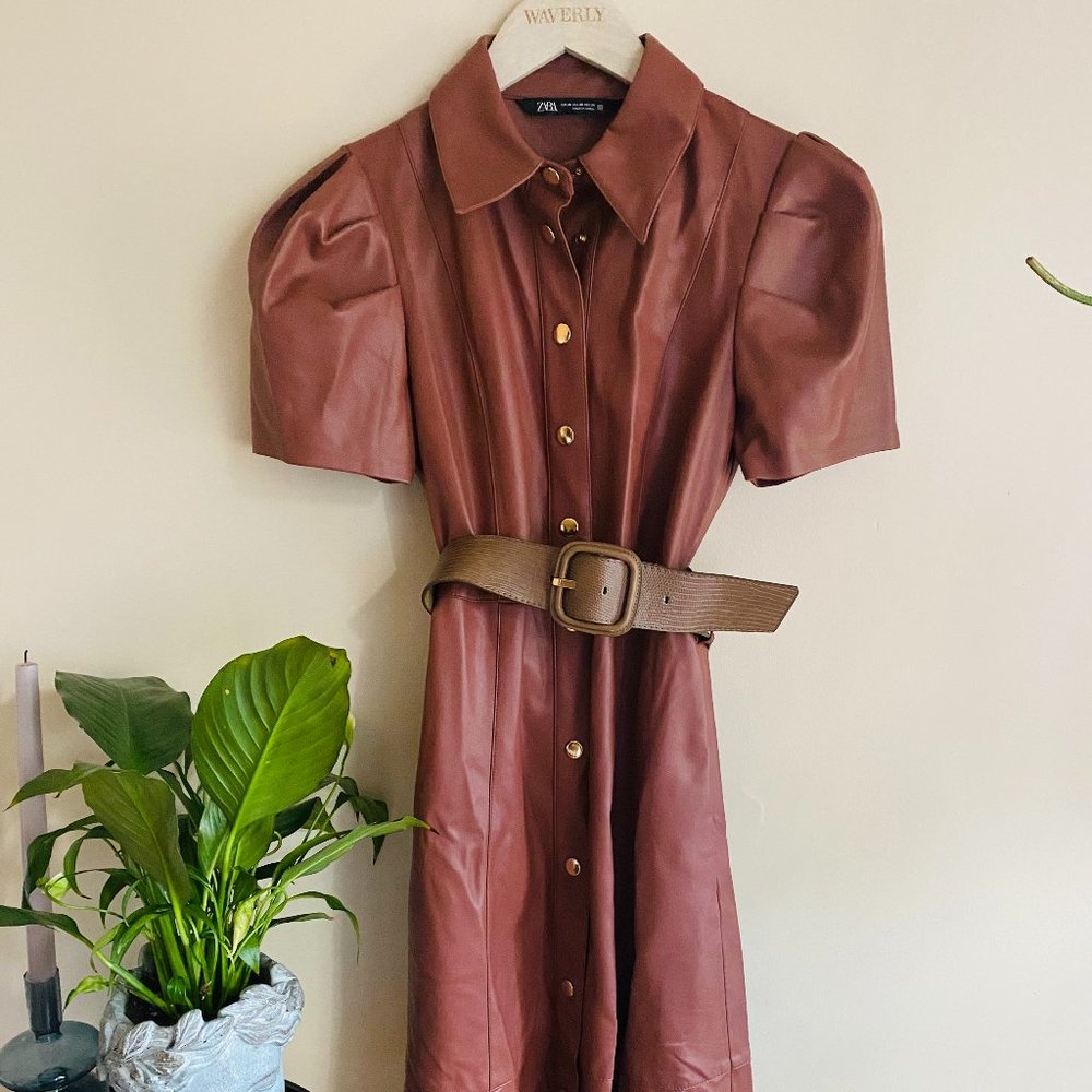 Faux Leather Dress